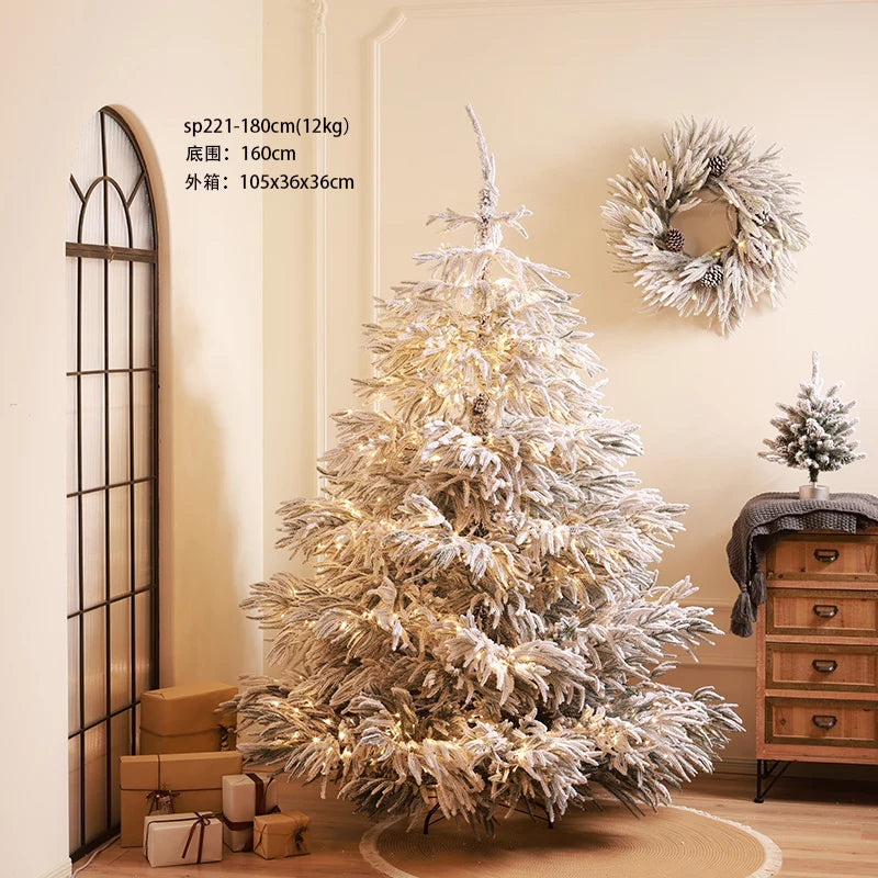 Large 2.1m Snow Flocked PE Christmas Tree Set Xmas Home Decor arbol magico de navidad arbol magico de navidad xmas tree