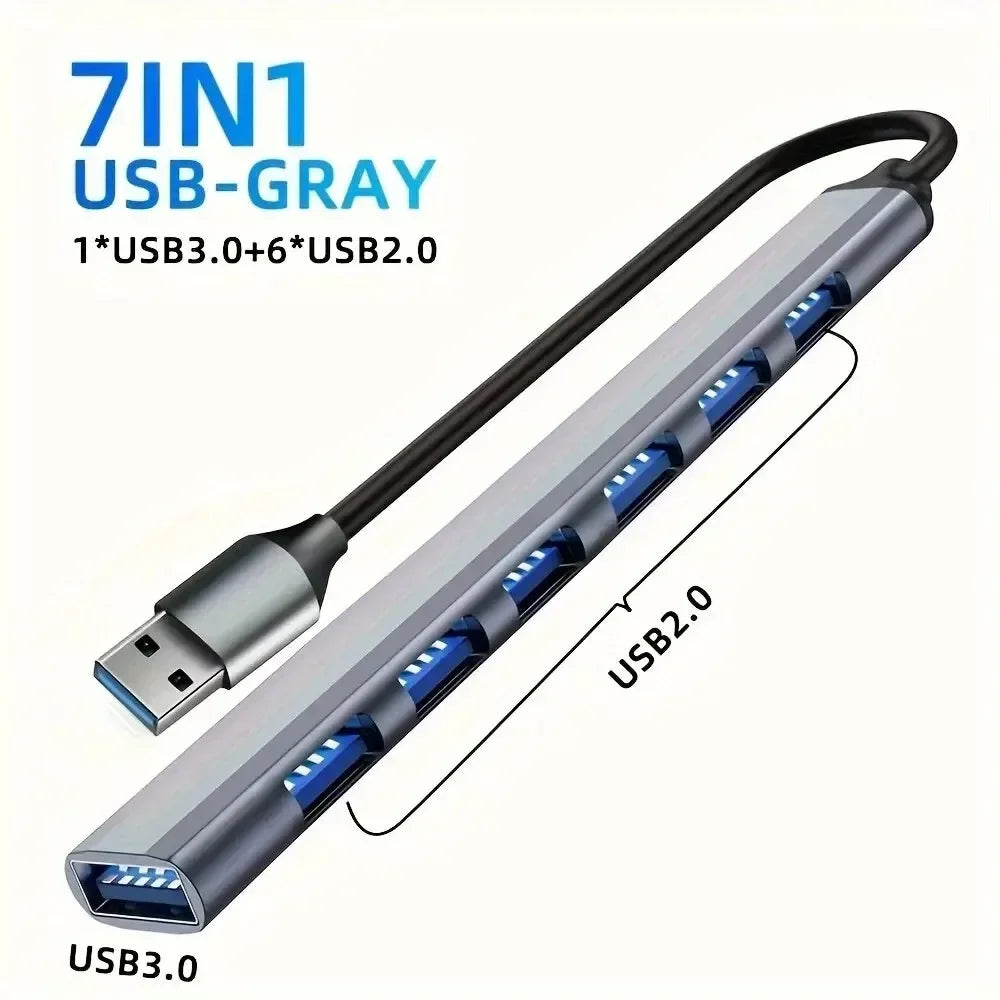 8-in-1 USB-C Hub Adapter with 4K HDMI, RJ45 Ethernet, SD/TF Card Reader & Fast Charging