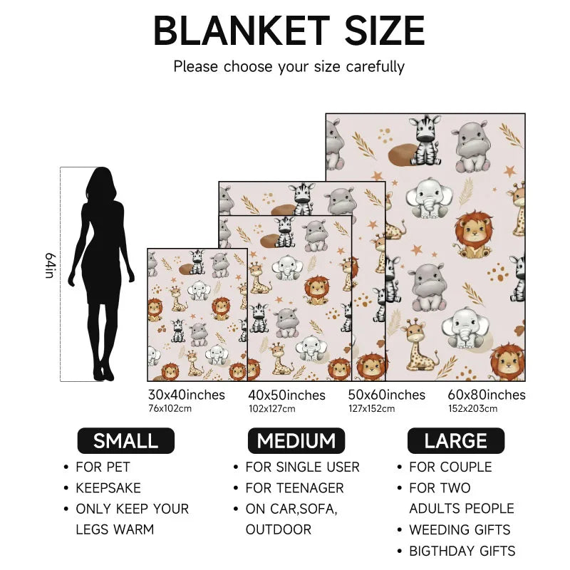1 piece animal-themed flannel blanket, soft and cozy, perfect for sofa, bed, office. Ideal gift for family, friends, holidays.