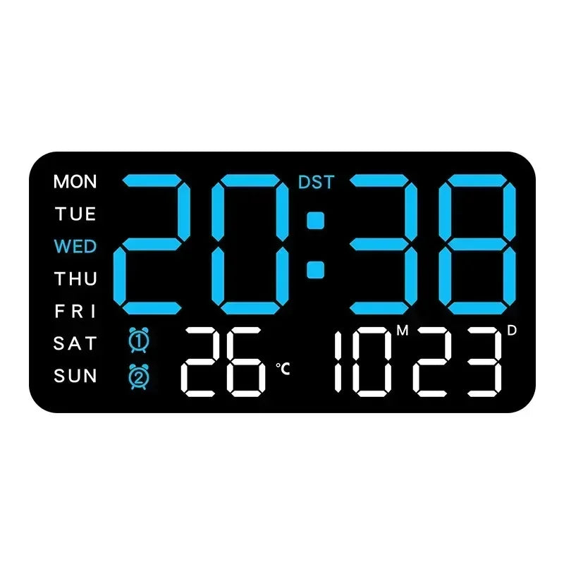 Extra Large LED Digital Wall Clock with Date.Temperature & Timer Display