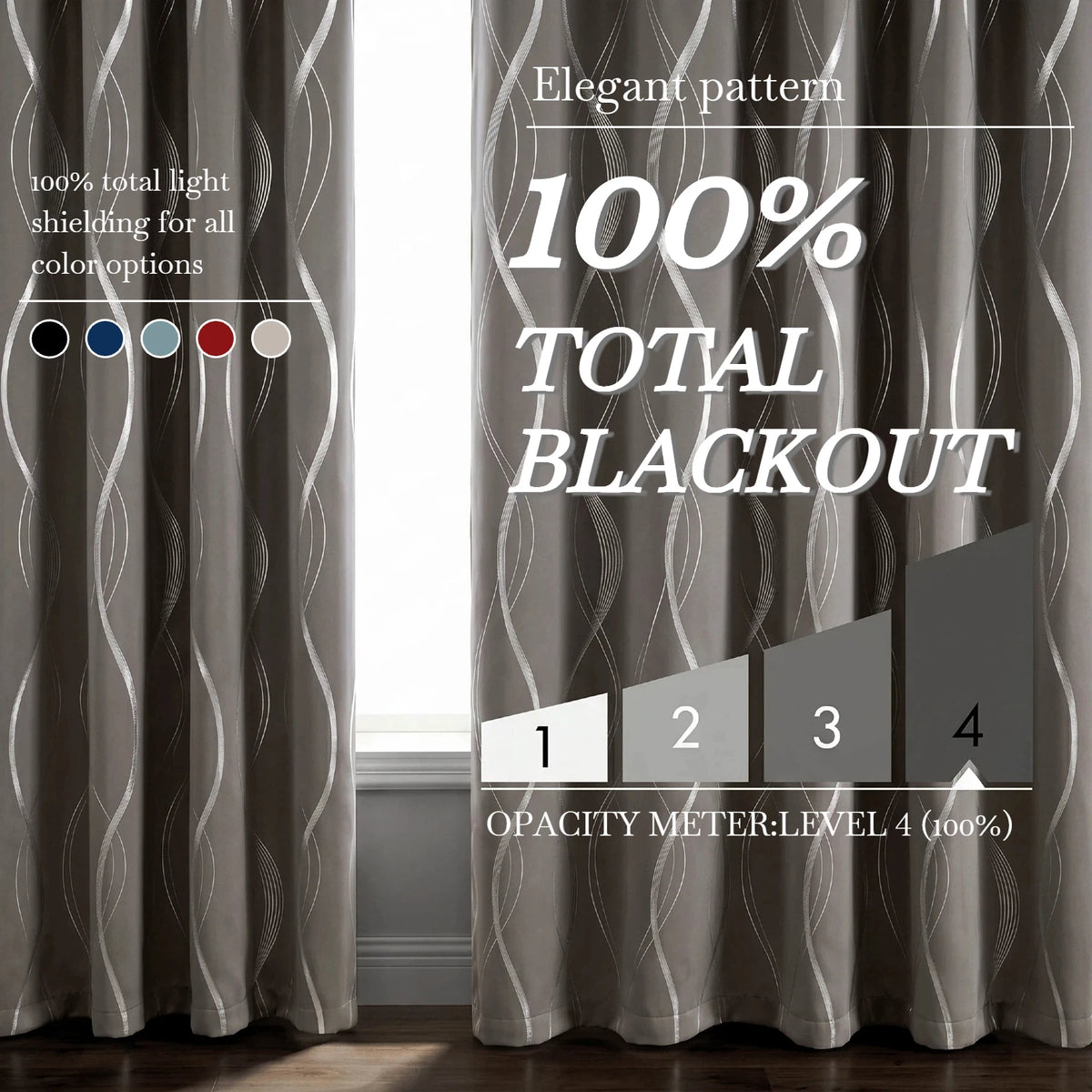 4-Panel Silver Foil Blackout Curtains | Heavy Window Panel Set