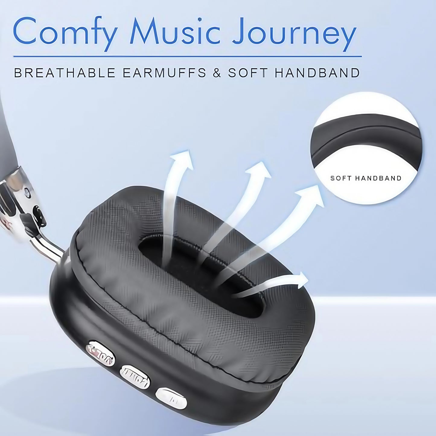Wireless Bluetooth Over-Ear Headphones with Built-In Microphone
