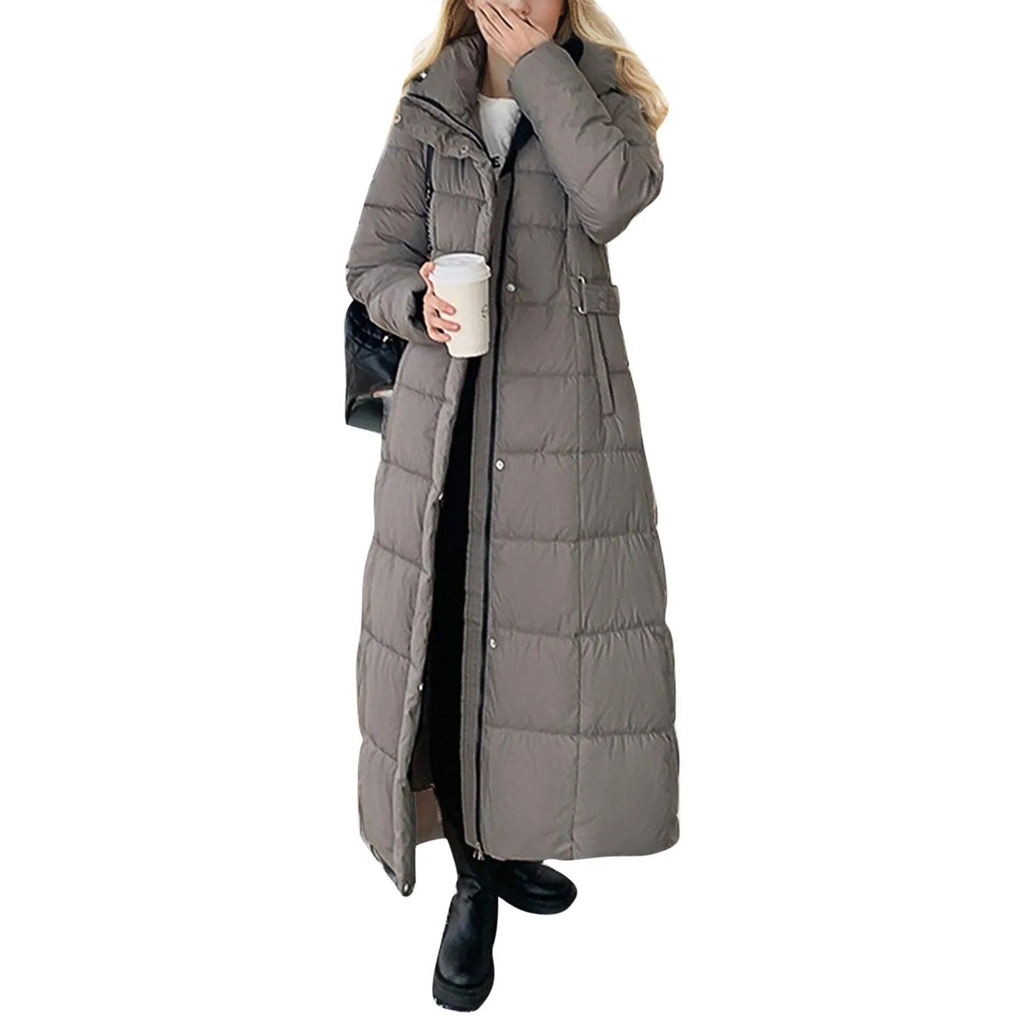 Black Winter Coat 2024 New Women's Thick Cotton Parka Jacket Korean Oversized Loose Hooded Coats Female Casual Long Overcoat