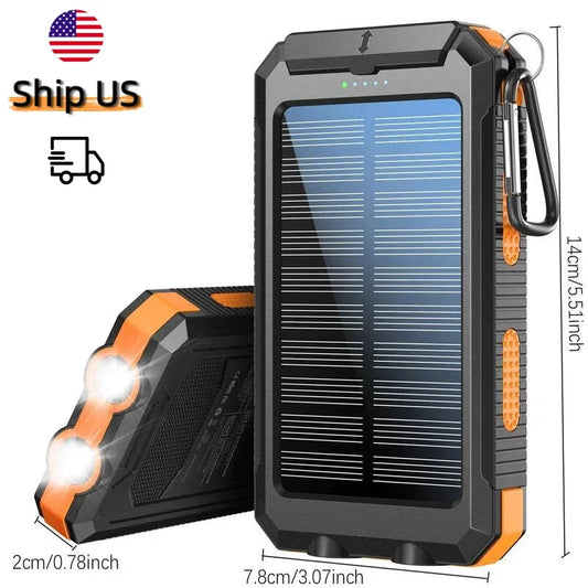 Outdoor Power Non Stop 10000mAh Solar Power Bank . QC3.0 Fast Charging Portable Charger