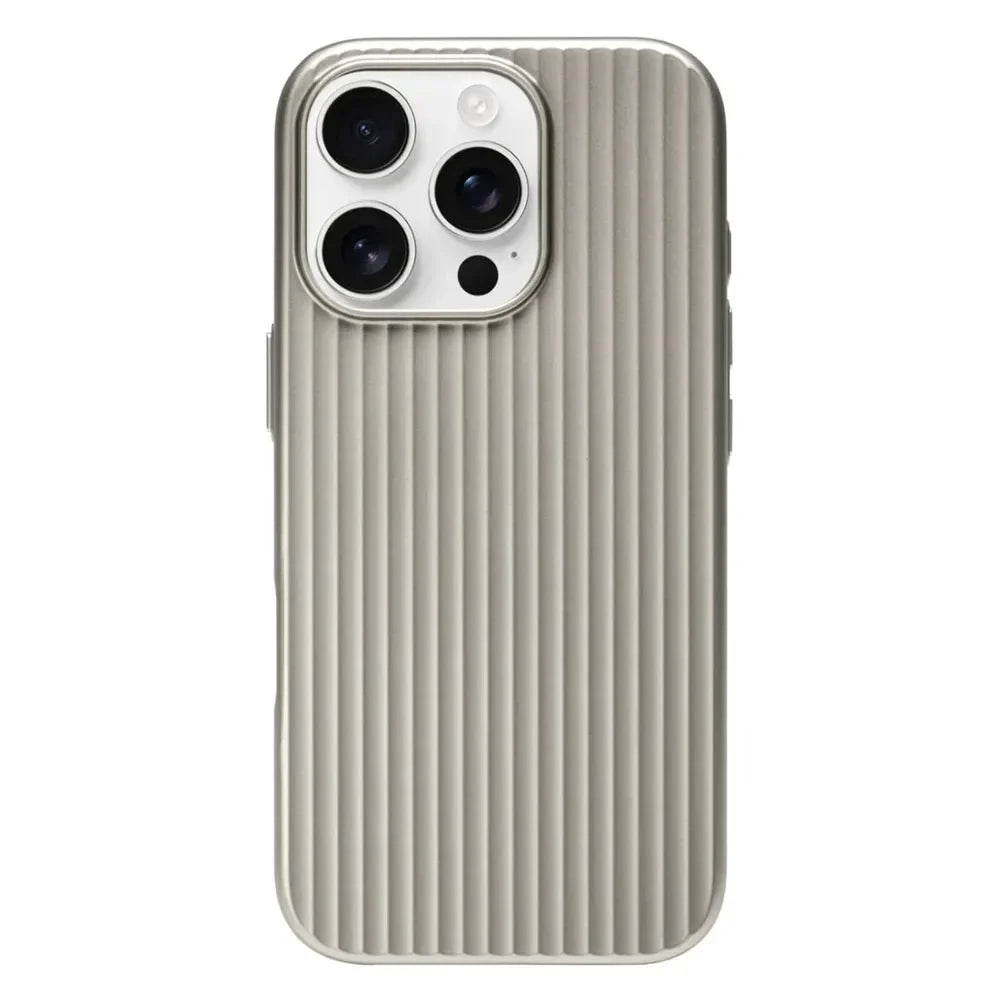 Luxury Stripes Metallic Paint Armor Phone Case for iPhone Samsung