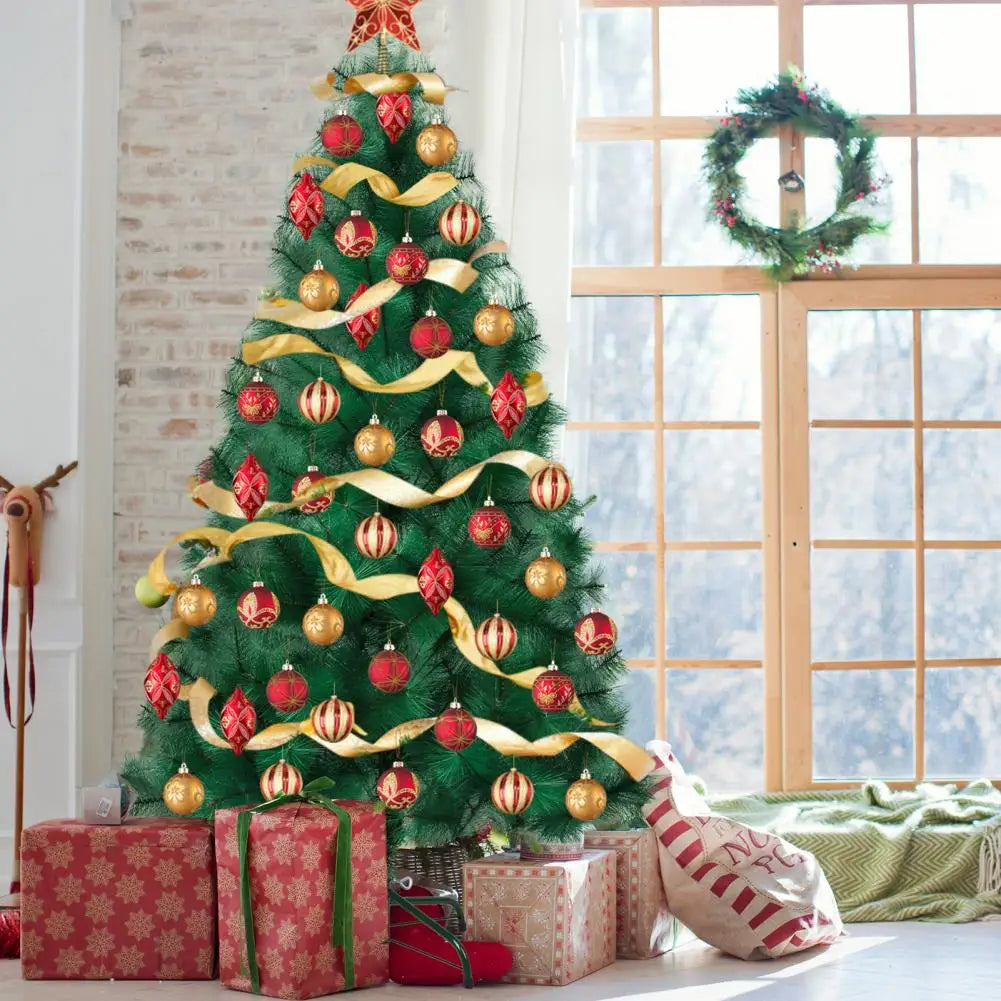 6FT Artificial Christmas Tree with Ornaments & Tree Topper .Full Holiday Decoration Set for Home, Office & Seasonal Displays  Description: