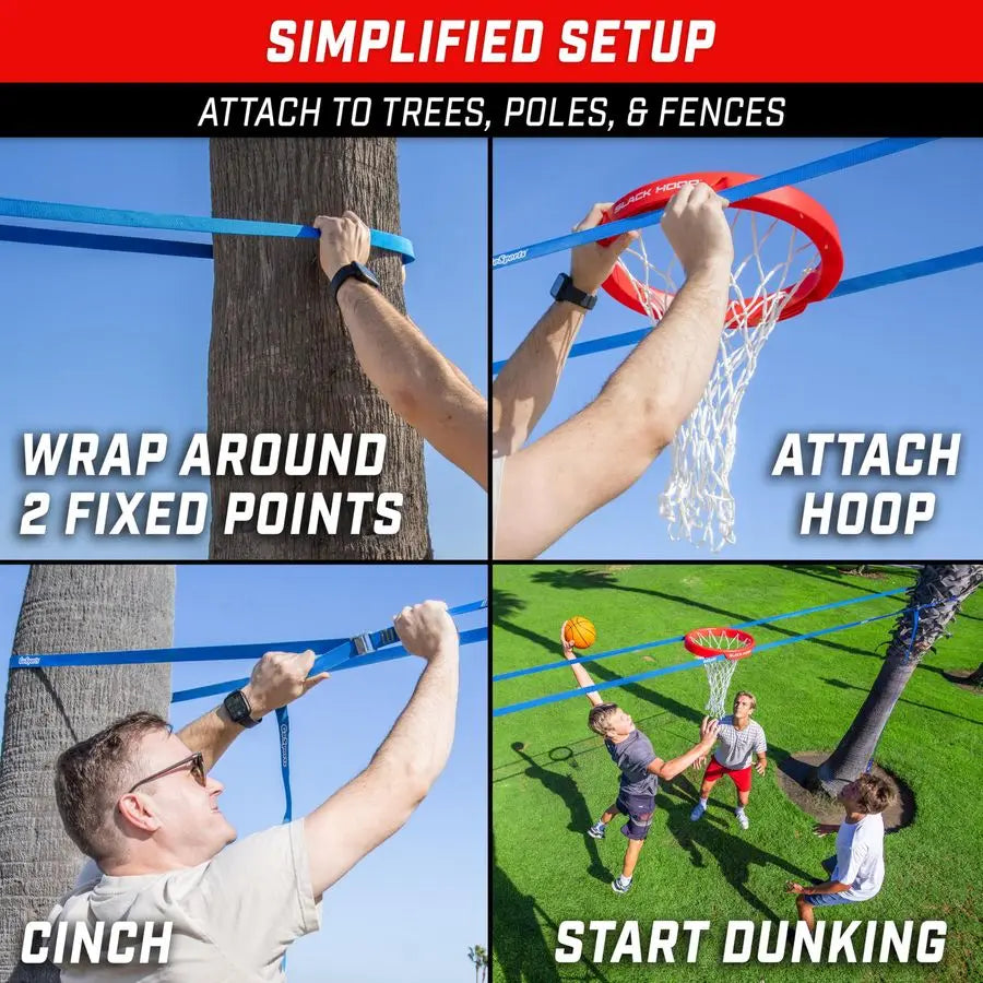 Slack Hoop Portable Basketball Game for Kids amp Teens Adjustable Height Outdoor Lawn, Beach, amp Yard Game Basketball Without a