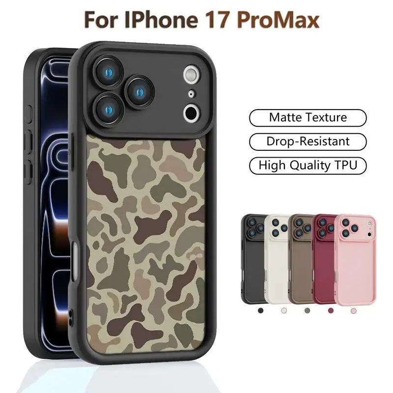 Camouflage Protective Phone Case for iPhone 11–17 Pro Models