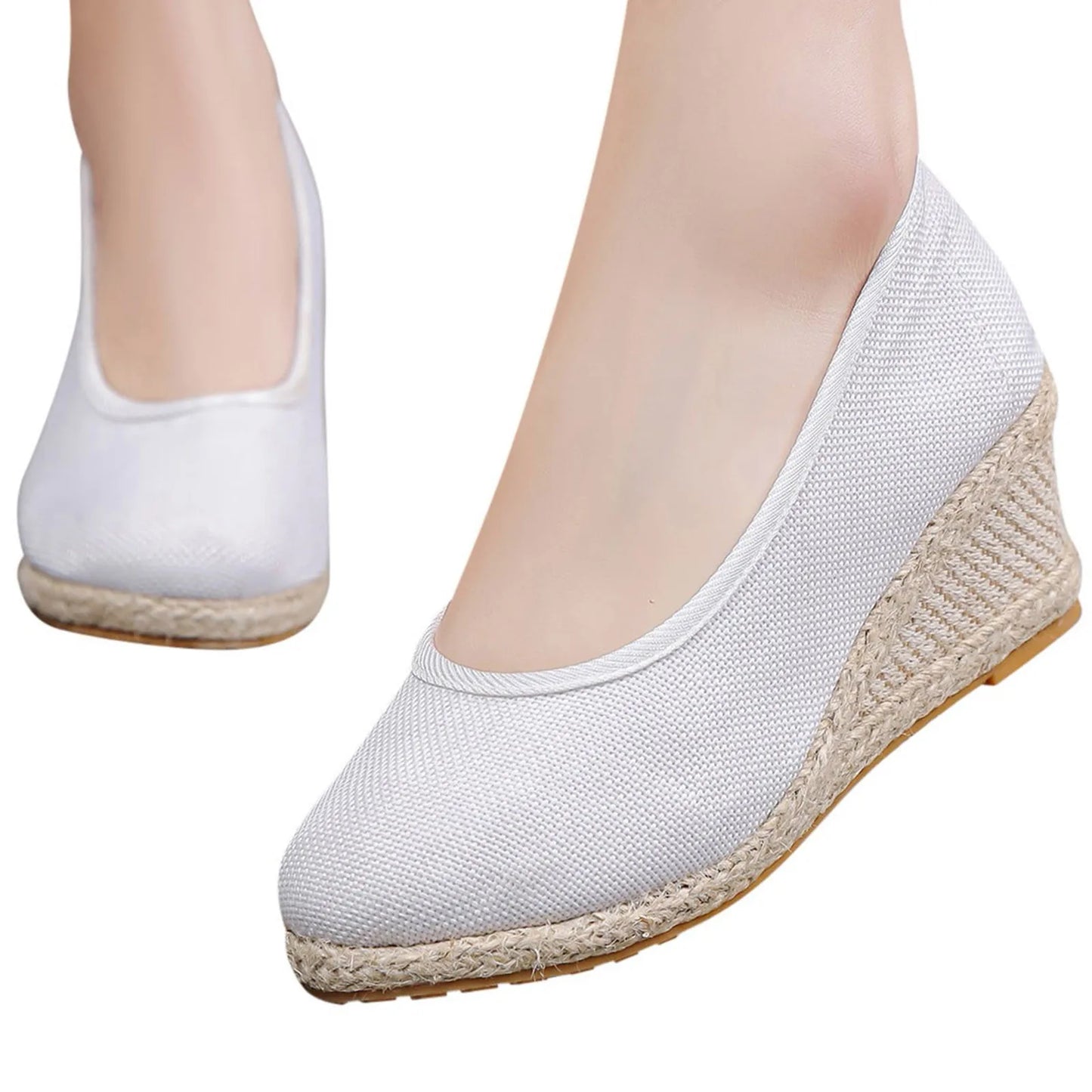 Wedges Woman Spring Summer Espadrilles Women Casual Slip-On Loafers Heeled Shoes Comfort Shallow Pumps Footwear Zapatos Mujer