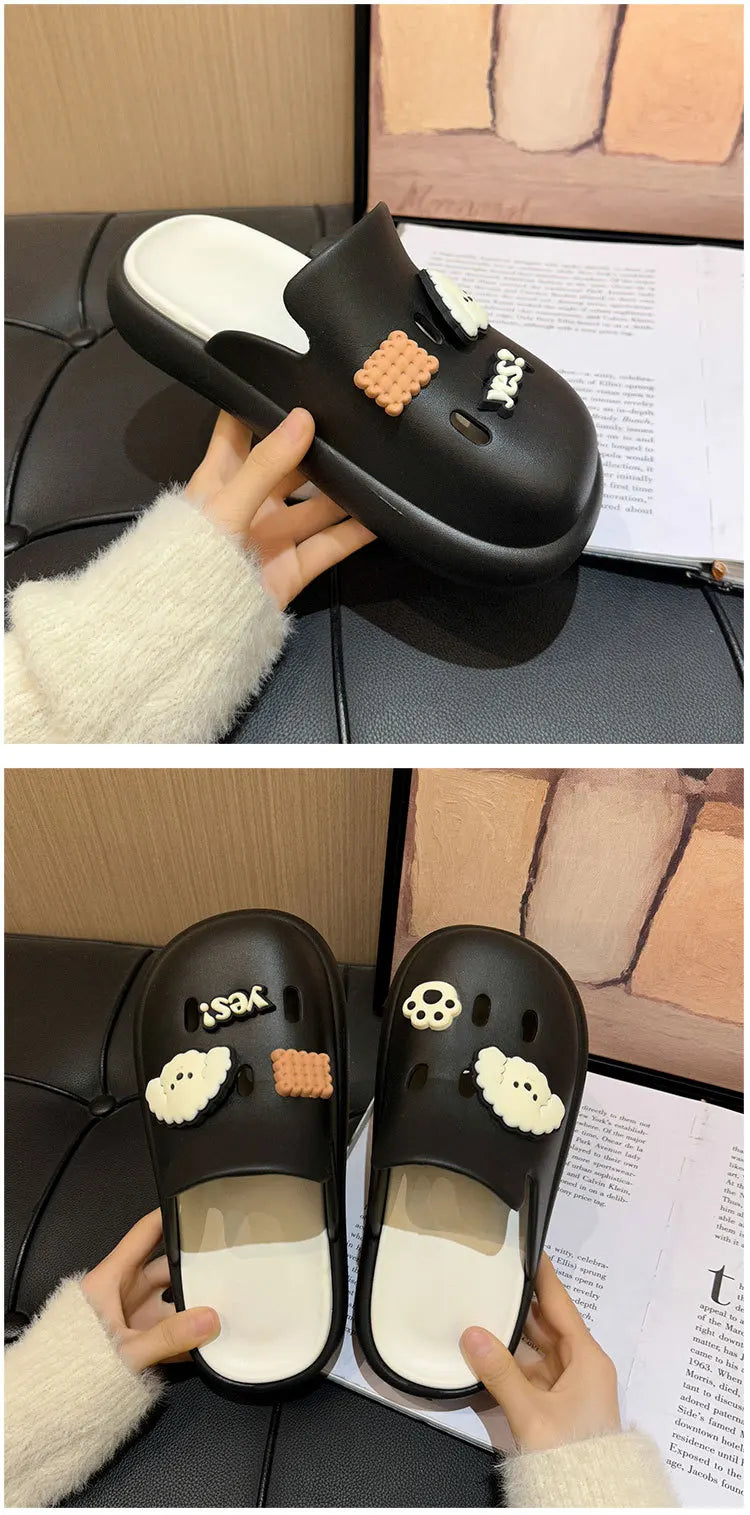 Cute Dog Cartoon Plush House Slippers for Men and Women