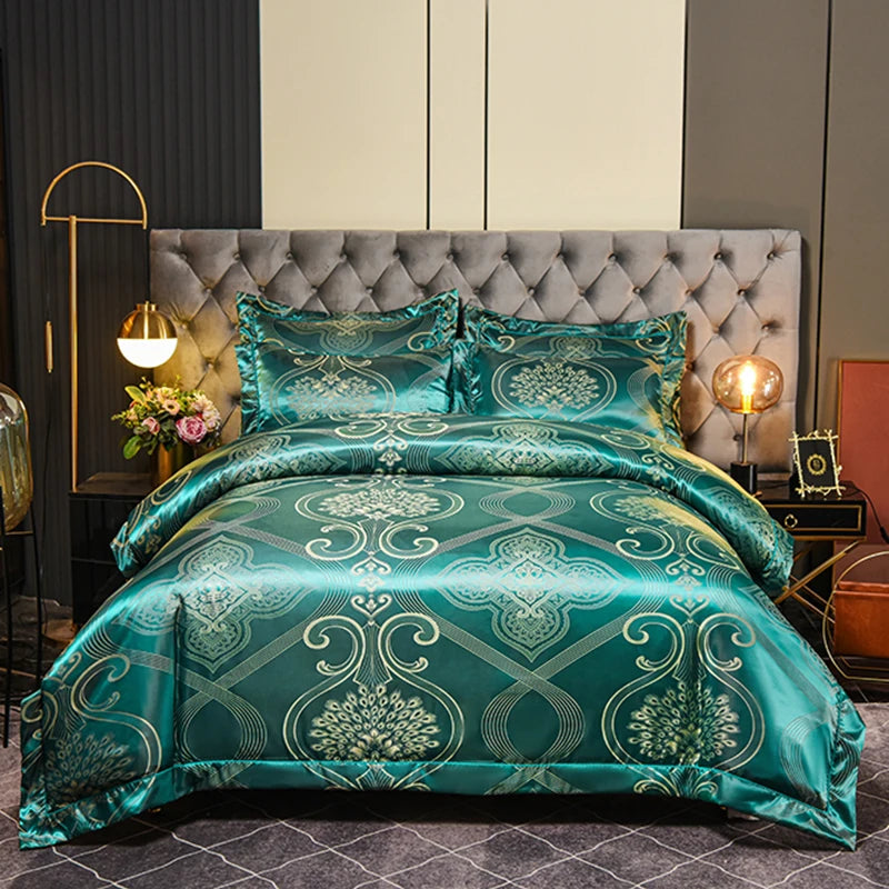 Luxury Satin Jacquard 4-Piece Bedding Set