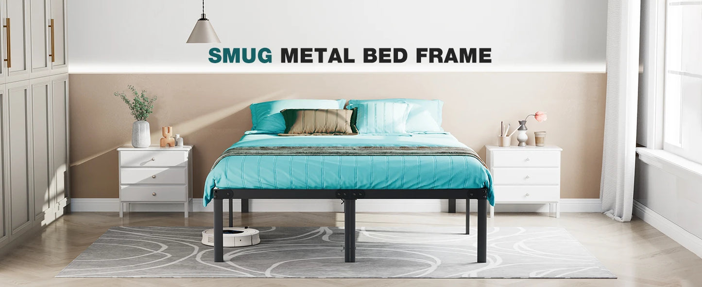 Heavy Duty Metal Platform Bed Frame with Storage Space