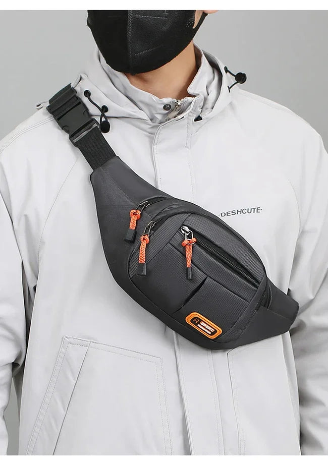 Oxford Waterproof Waist Bag. Unisex Crossbody Belt Bag for Travel, Hiking & Everyday Carry