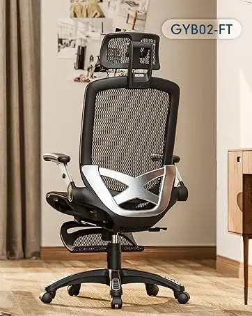 Ergonomic High Back Office Chair with Headrest & Flip Up Arms