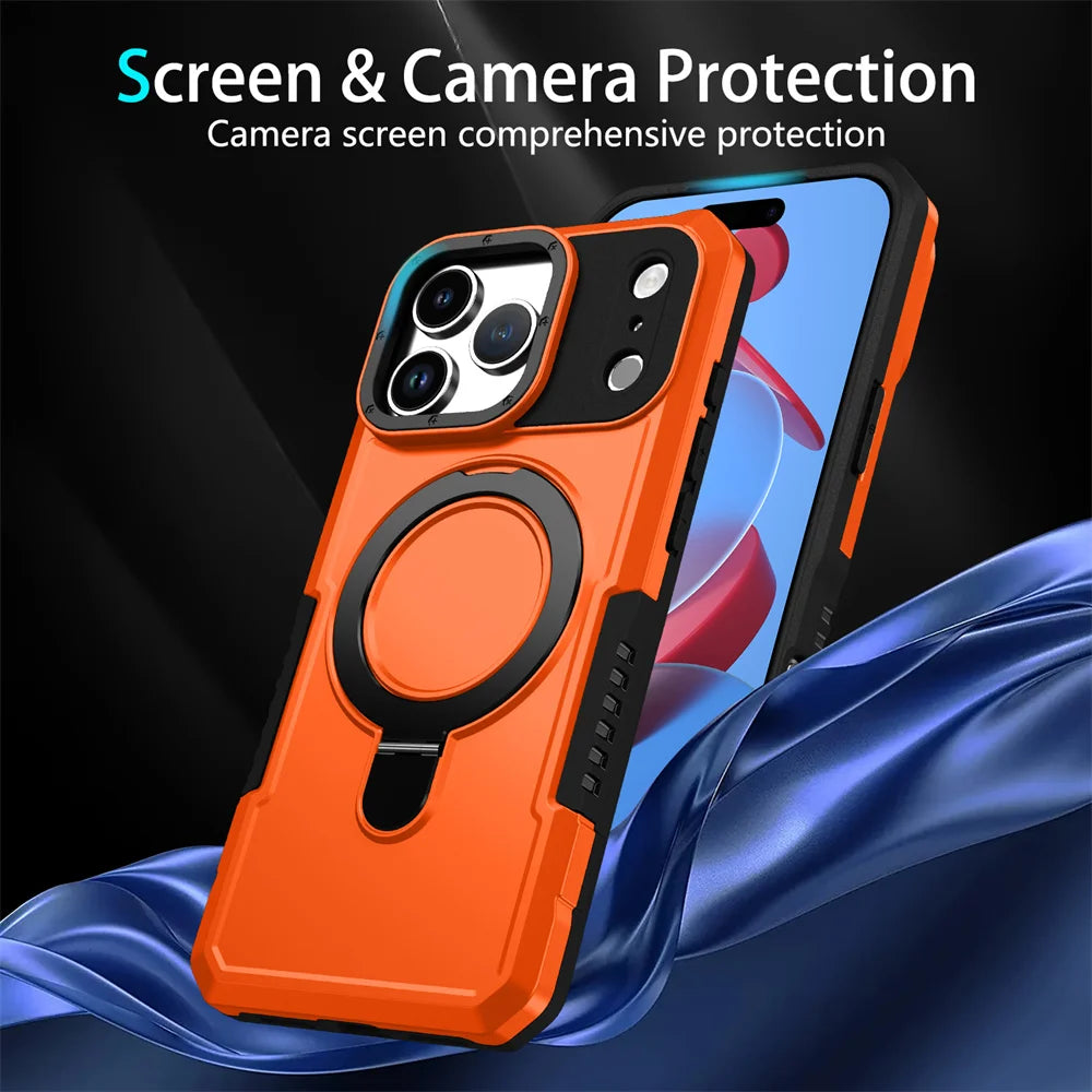 Luxury Anti-Slip Magnetic Stand Phone Case for iPhone 17 16 15 14 13 Pro Max