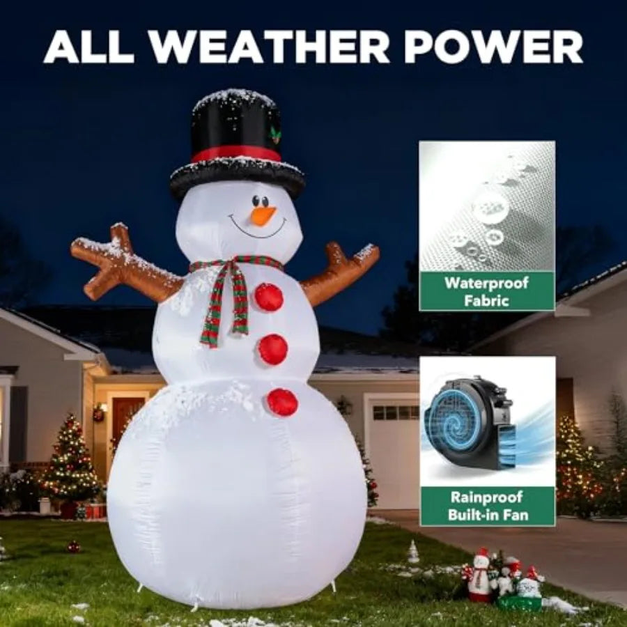 14FT Giant Inflatable Snowman .Outdoor Christmas Yard Decoration with LED Lights