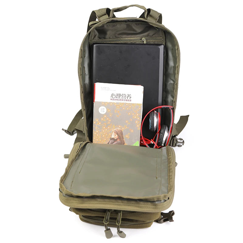 35L Tactical MOLLE Backpack with Padded Shoulder Straps