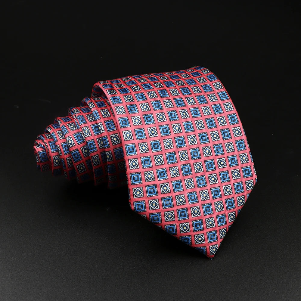 51 Styles Men's Silk Ties Jacquard Striped Plaid Floral Necktie Accessories Daily Wear Shirt Suit Cravat Wedding Party Gift