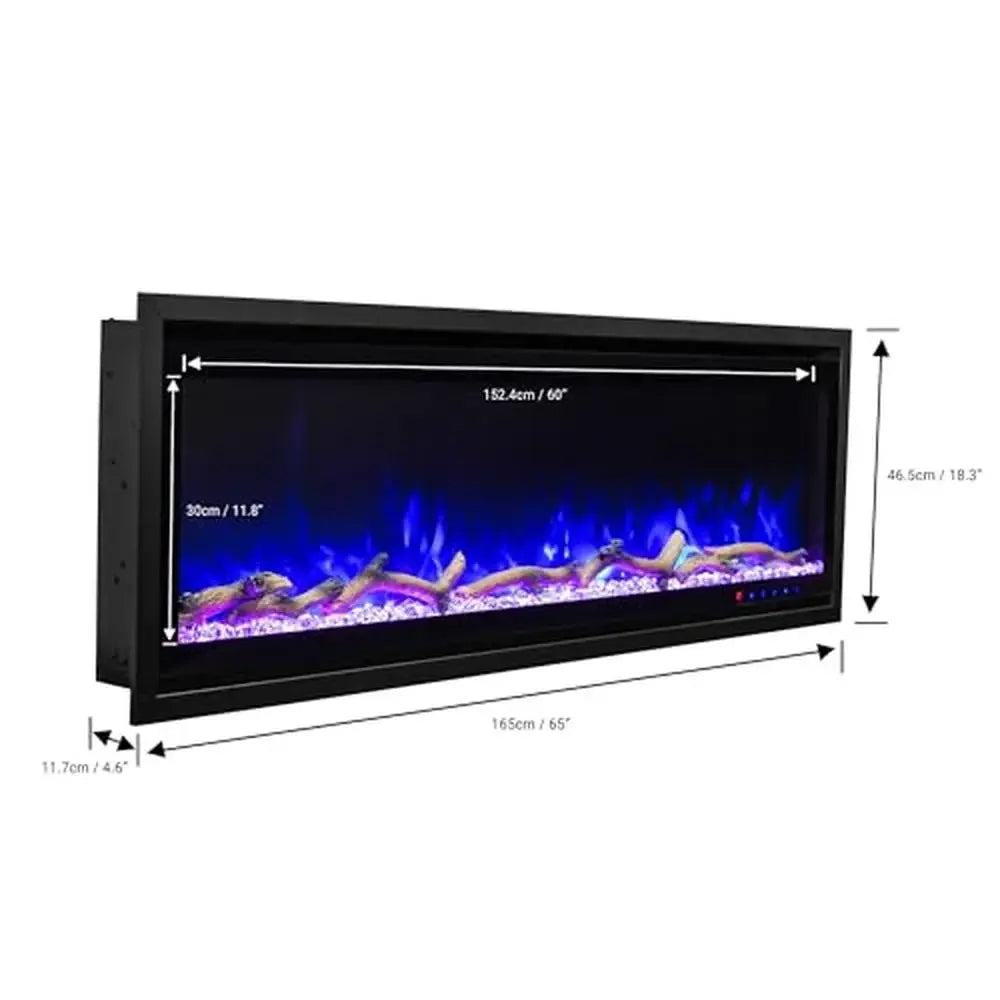 60 Inch Smart Electric Fireplace 5000 BTU For 400 Sq Ft