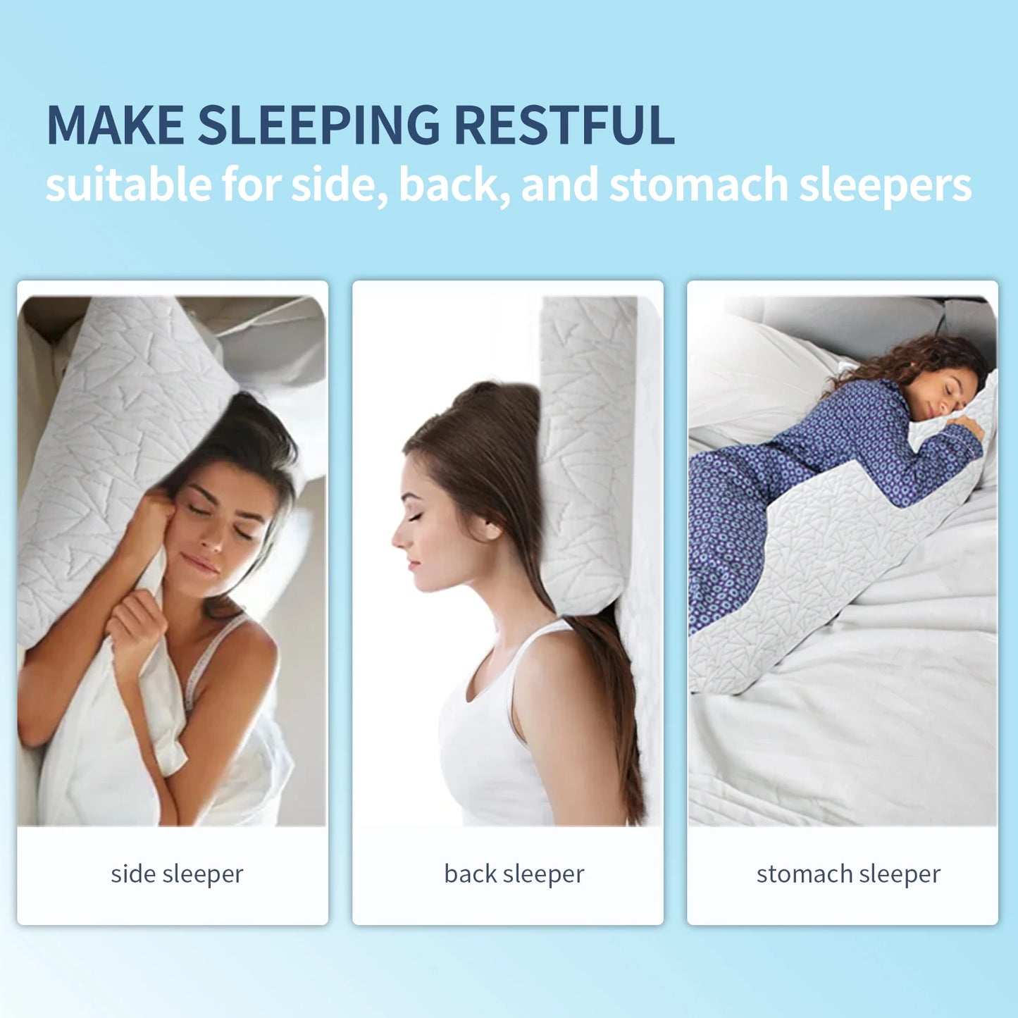 Memory Foam Body Pillow 20x54 Inch Large White for Adults