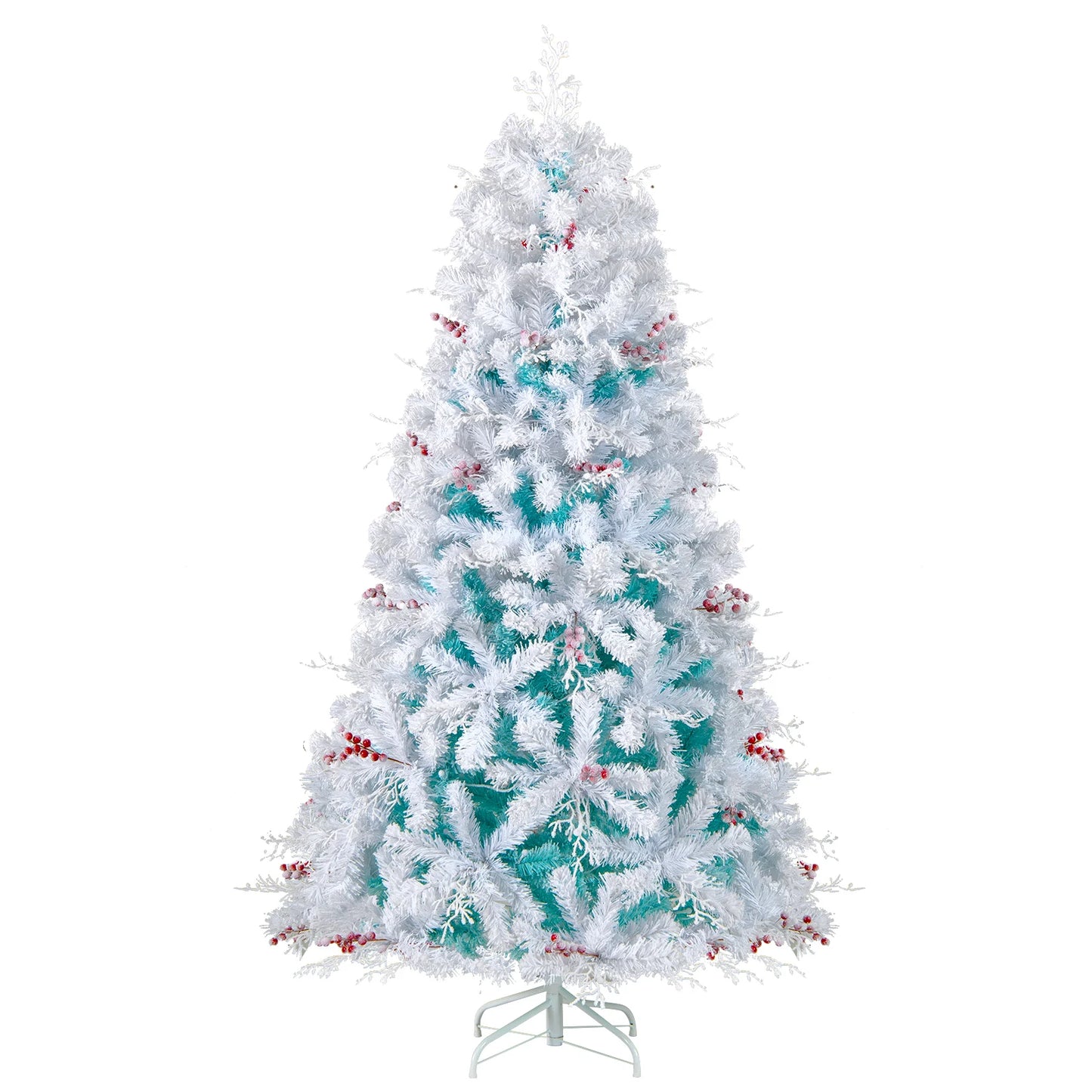 6FT–7FT Pre-Lit Snow Flocked Artificial Christmas Tree . Premium Holiday Tree with Warm White Lights  Description: