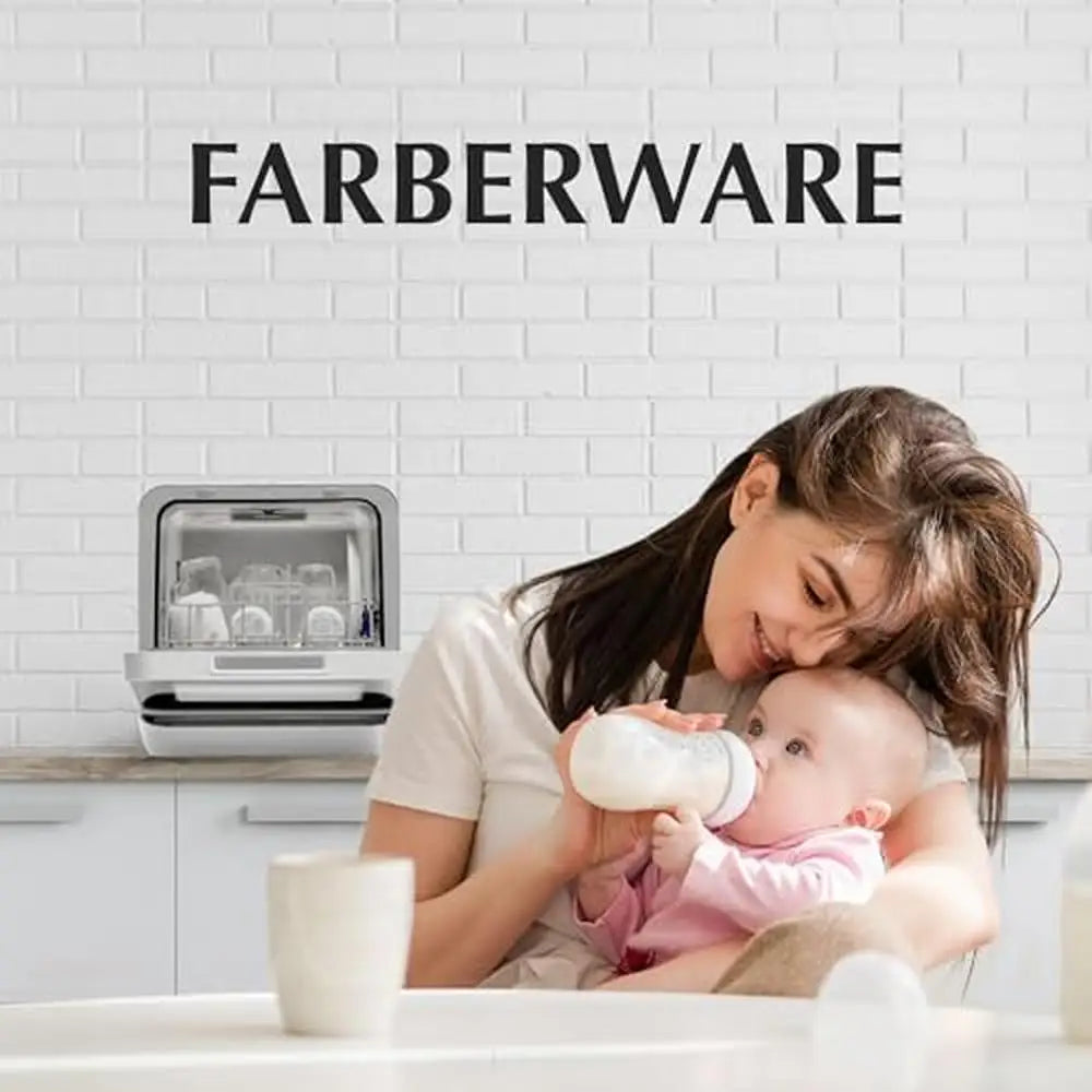 Portable Countertop Dishwasher 5L Water Tank 5-Program Home RV Apartment Washing Glass Baby