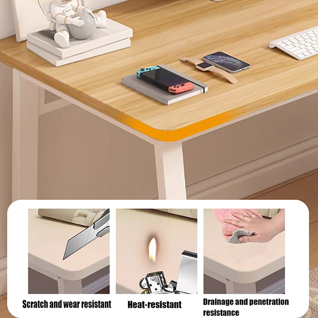 Computer Desk Modern Simple Style Desk for Home Office, White Small Writing Table Study Corner Work Desk for Bedroom