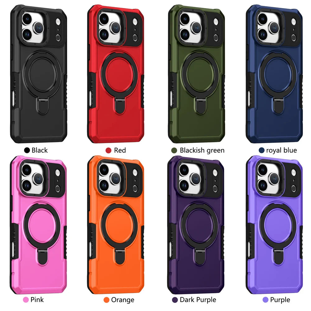 Luxury Anti-Slip Magnetic Stand Phone Case for iPhone 17 16 15 14 13 Pro Max