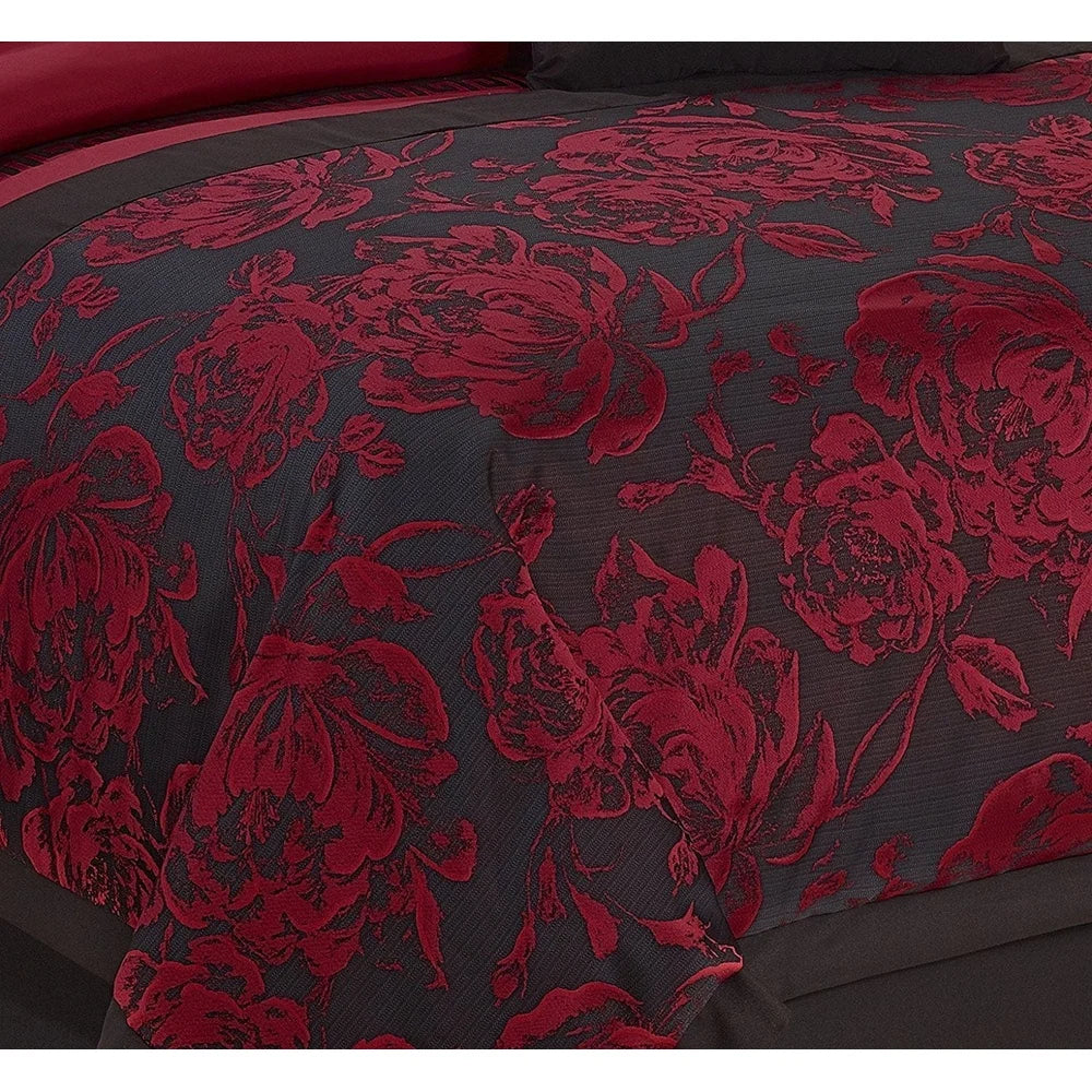 Dutrieux 8 Piece Luxury Floral Queen Comforter Set Bedding