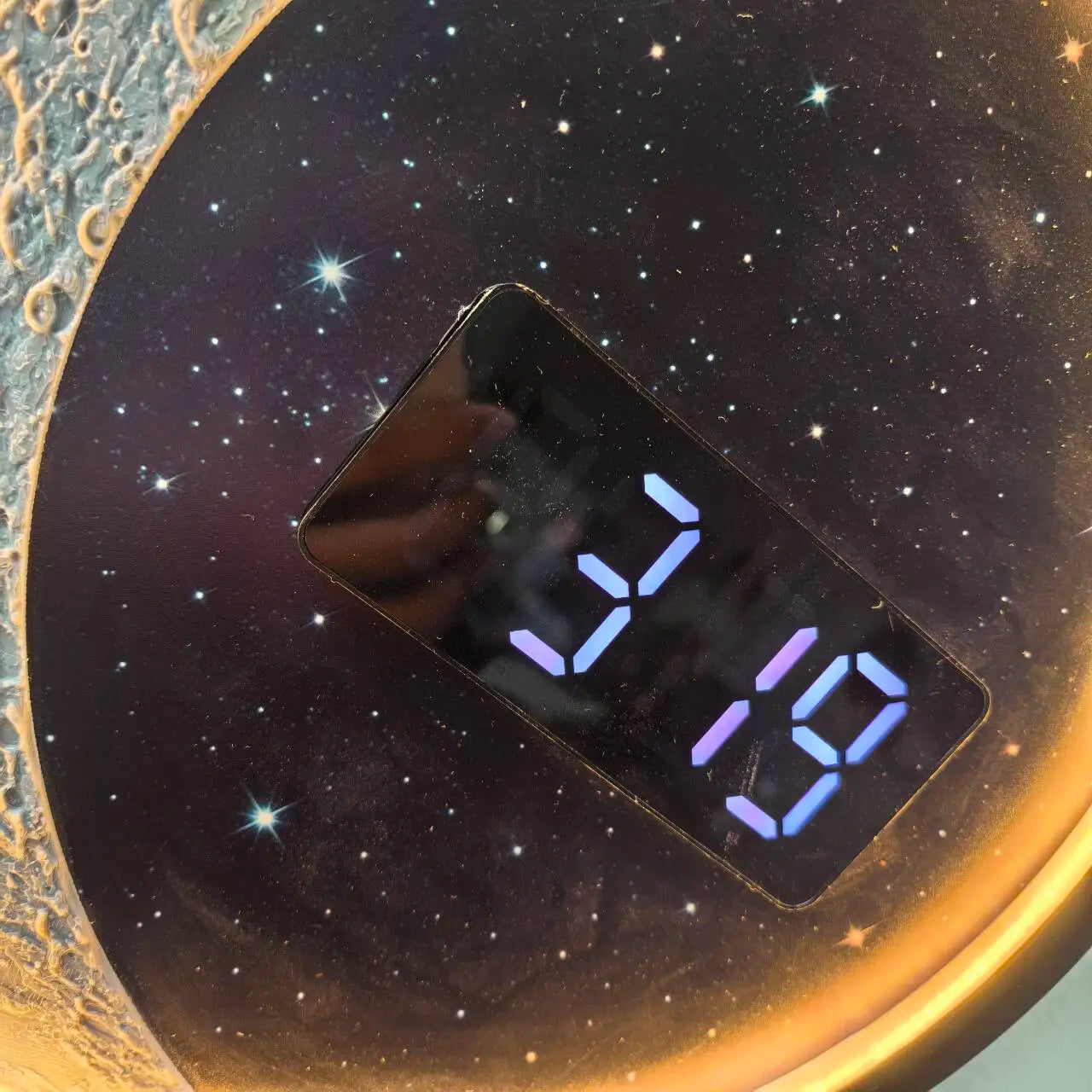Luna Glow Moon Phase LED Digital Wall Clock