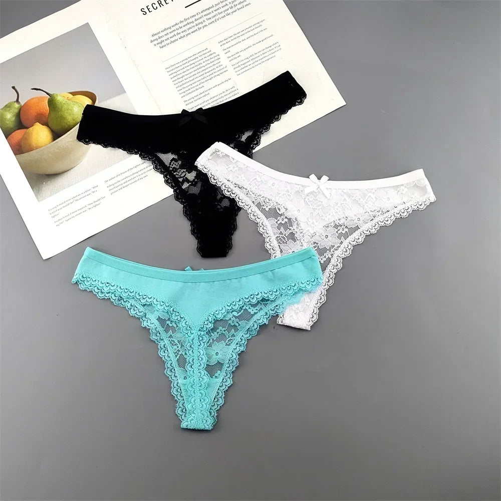 Soft Cotton Lace Thong Underwear for Everyday Comfort