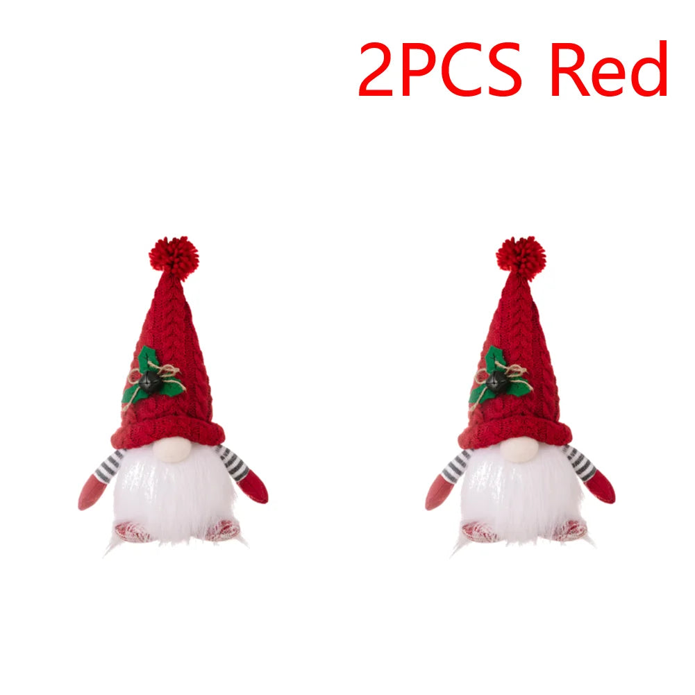 Christmas Plush Doll with Light Tabletop Santa Figurine Nordic Elf Plush Doll Christmas Decoration for Home Kitchen Tiered Tray