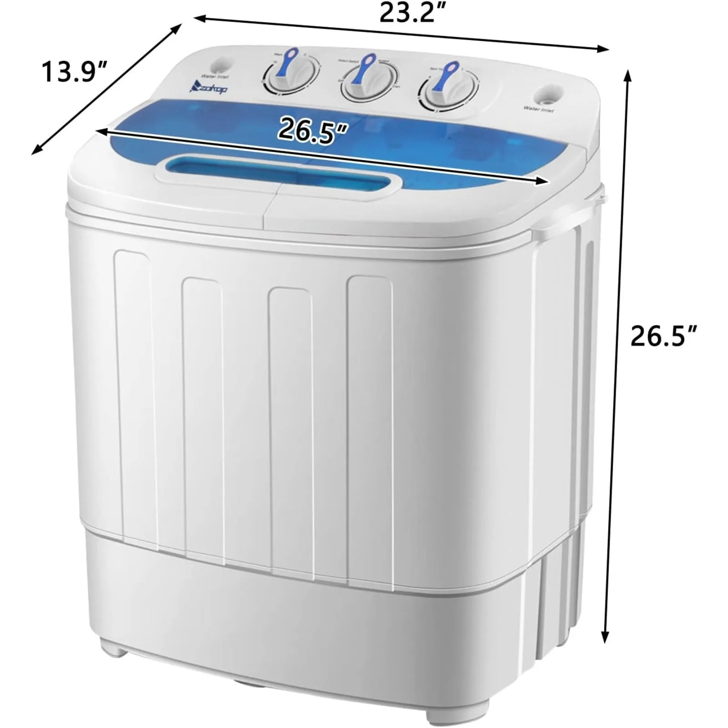 Compact Twin Tub Portable Washing Machine with Spin Dryer for Apartments, Dorms, RVs & Small Spaces