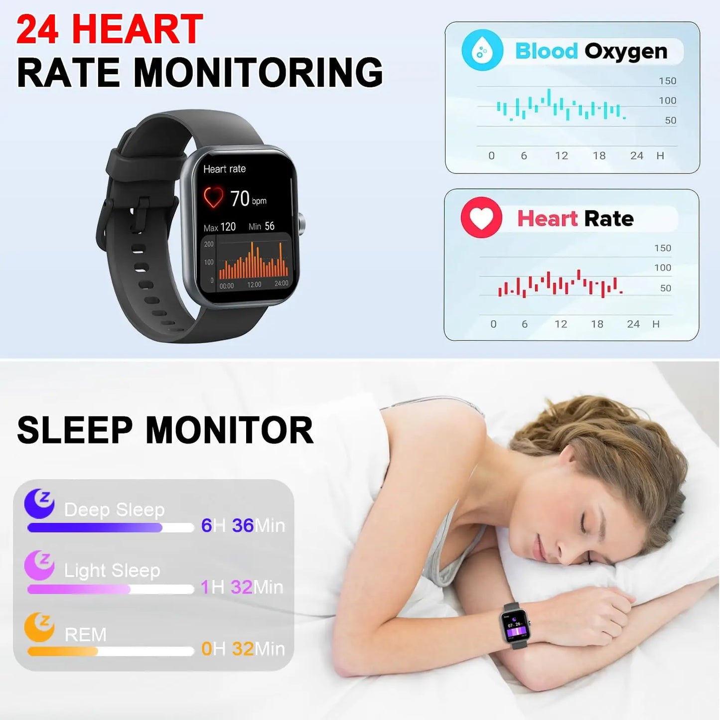 Multi-Function Smart Watch with Fitness Tracking & Bluetooth Connectivity