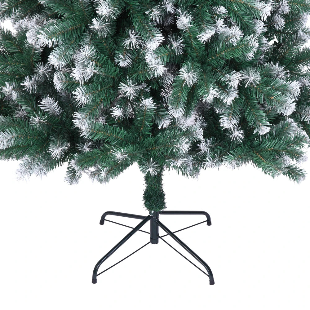 7FT Snow-Flocked Artificial Christmas Tree .870 Branches with Realistic Winter Holiday Design