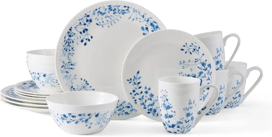 Taryn Bone China Lightweight Chip Resistant 16 Piece Dinnerware Set, Service For 4