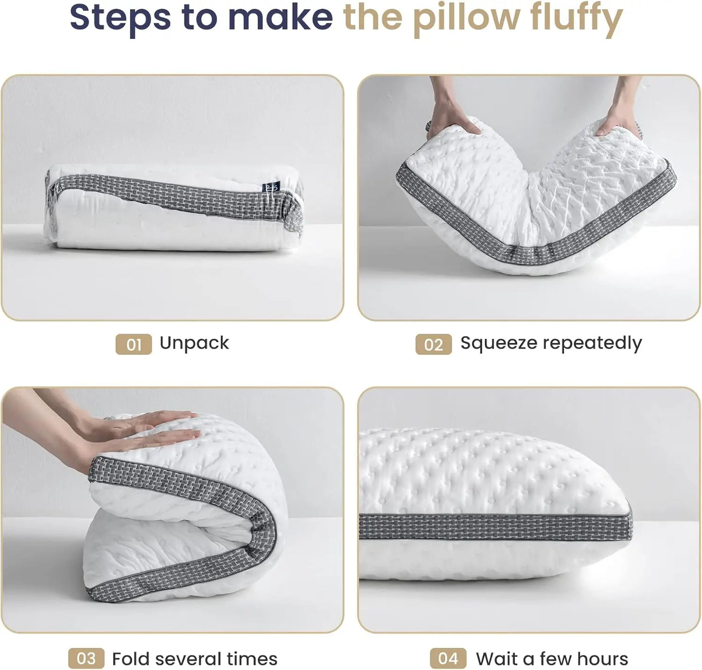BedStory Cooling Pillow 1 Pack Q/K, Cooling Gel Memory Foam Bed Pillow, Medium Firm Pillow for Sleeping, CertiPUR-US Certified