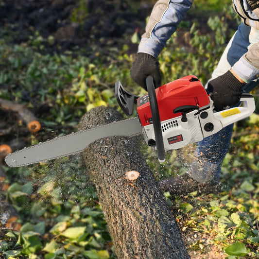 22 Inch 52CC Gasoline Chainsaw 2000W 2-Stroke Engine Gas Powered Chain Saw Handheld Tree Pruning Wood Cutting Tool Set 7500Rpm