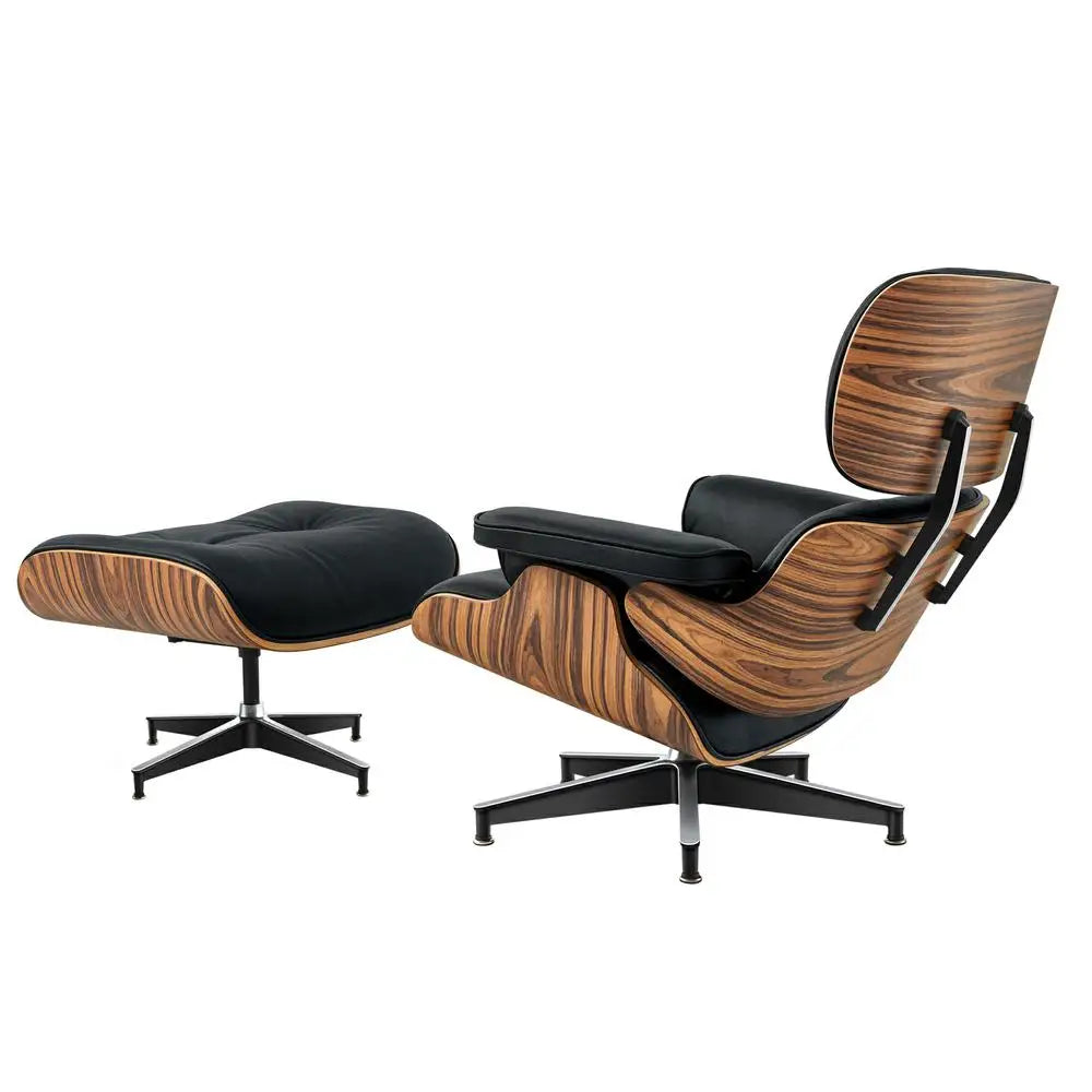 Mid-century Armchair Leather Lounges Chair ,ottoman include Living Room Furniture