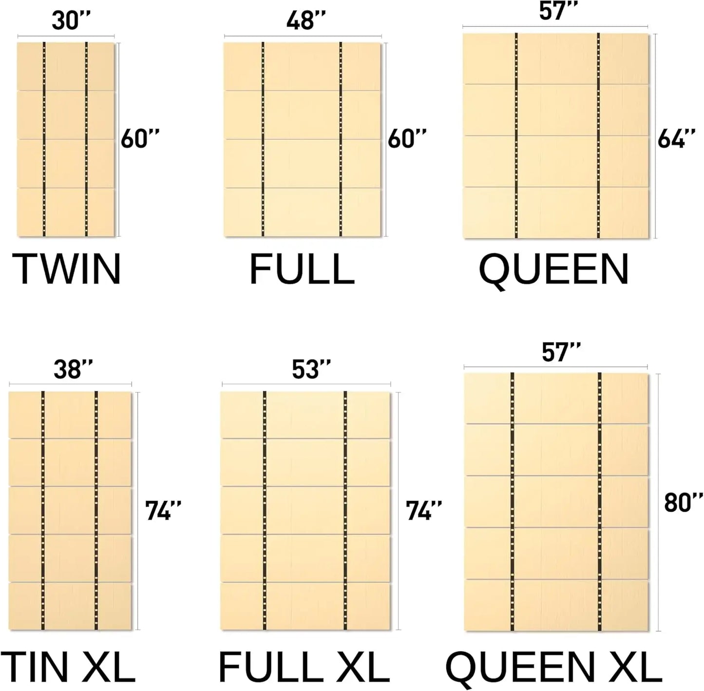 Queen Bunkie Board, Folding Bed Plate Support, 64 x 57 in, Blue, Brown