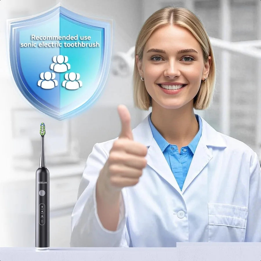 Rechargeable Sonic Toothbrush for Adults IPX7 Case Char