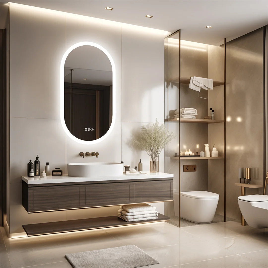LUVODI Waterproof Illuminated Vanity Mirror Frameless