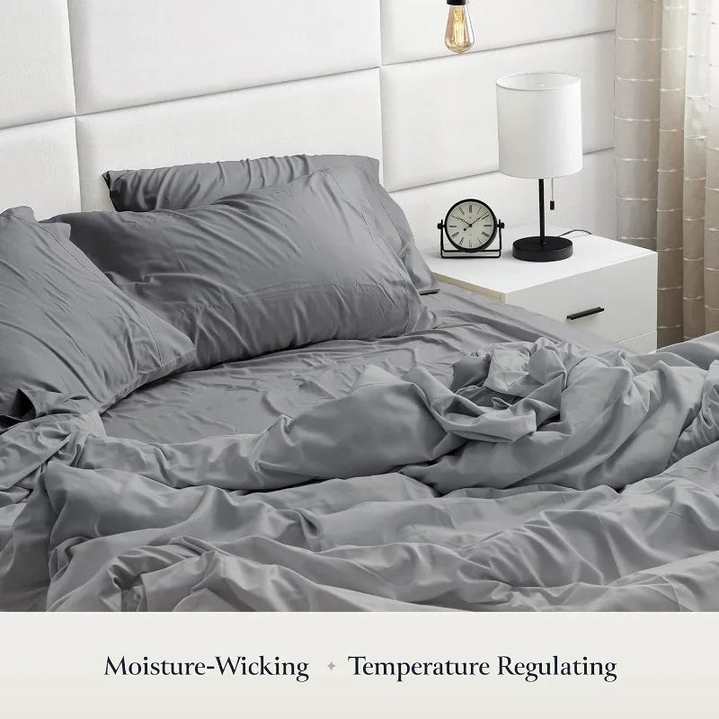 Luxury Queen 6 Piece Sheet Set With Elastic Wrinkle Free