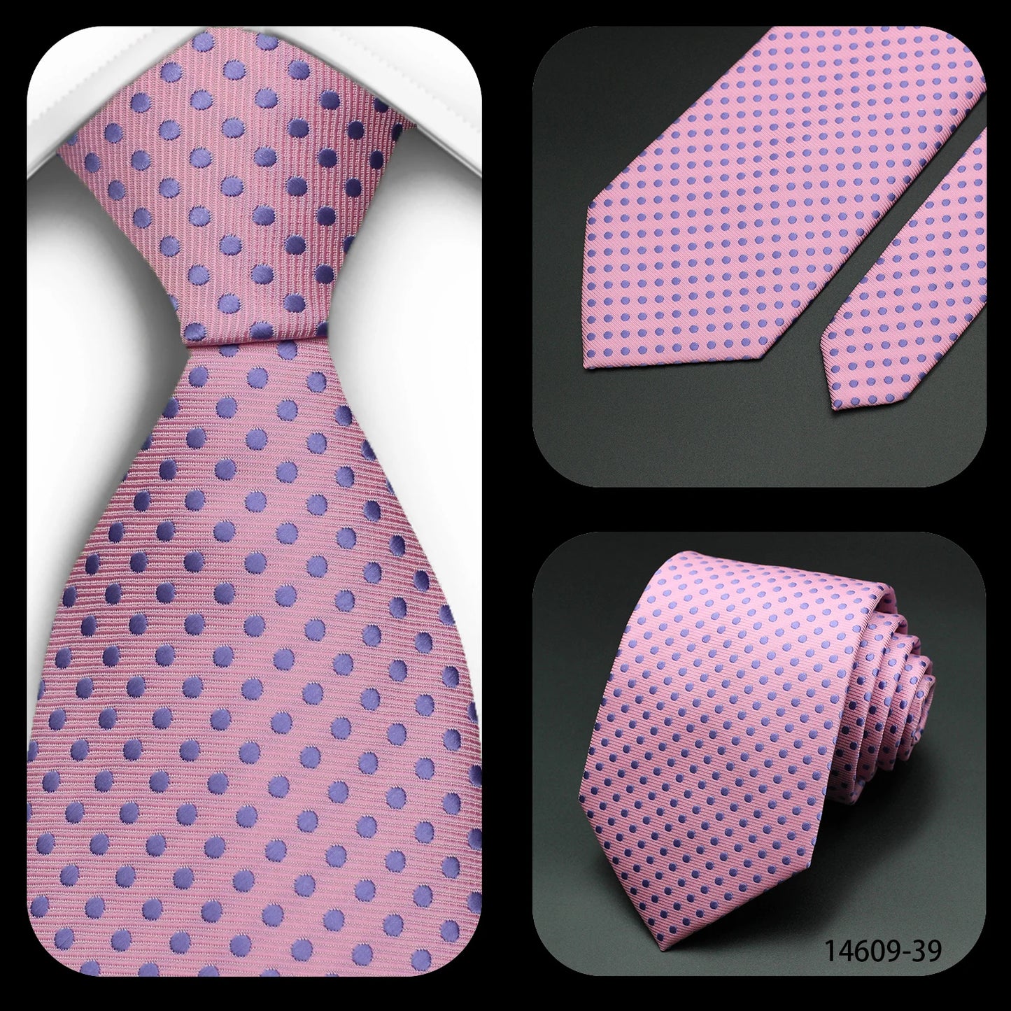 Men’s Classic 7cm Polka Dot Necktie. Luxury Business, Wedding & Formal Dress Tie