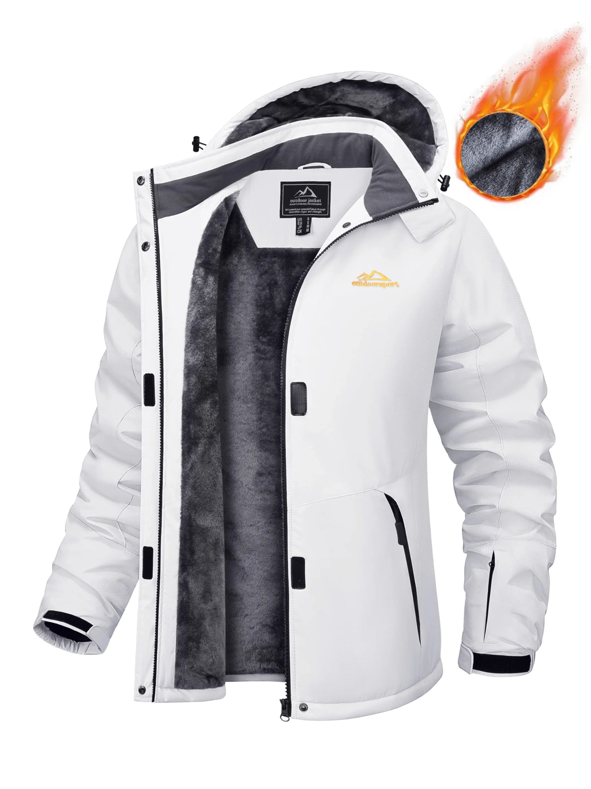 Women's Fleece Lined Hooded Winter Parka Jacket Warm Water-Resistant Coat