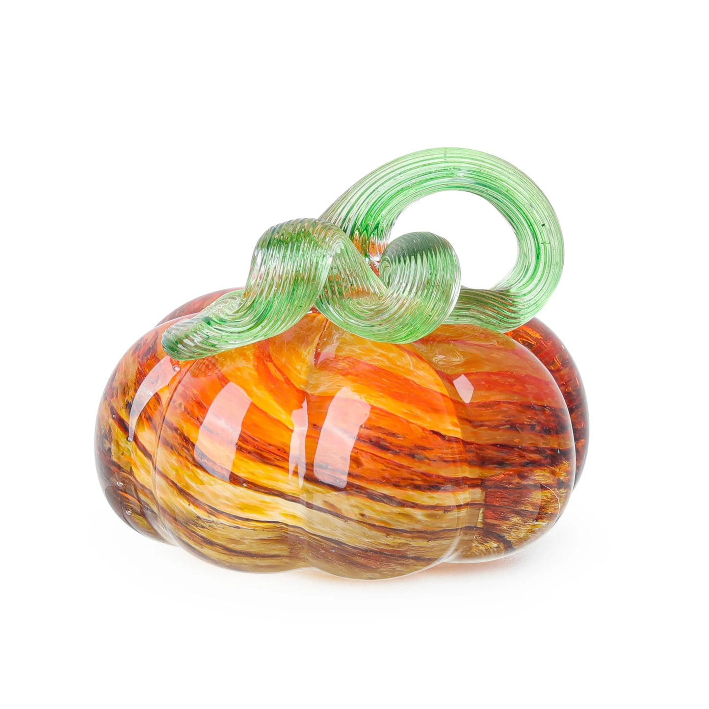 Color Crystal Pumpkin Figurine Collectible Hand Blown Glass Pumpkin Ornament Fall & Harvest Thanksgiving Halloween Gift