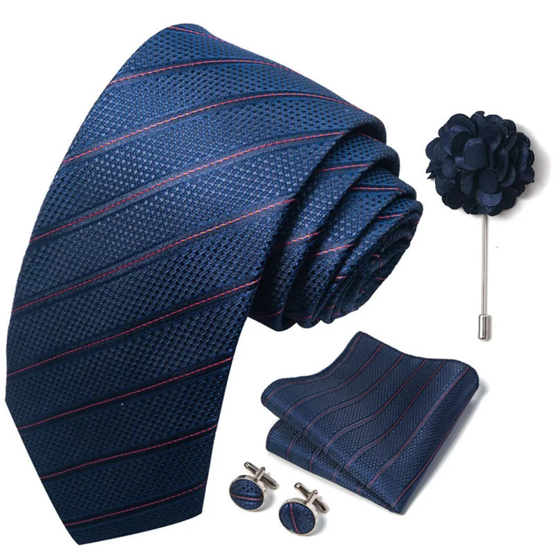 Luxury Green Floral Men’s Necktie Set .Tie, Pocket Square & Cufflinks