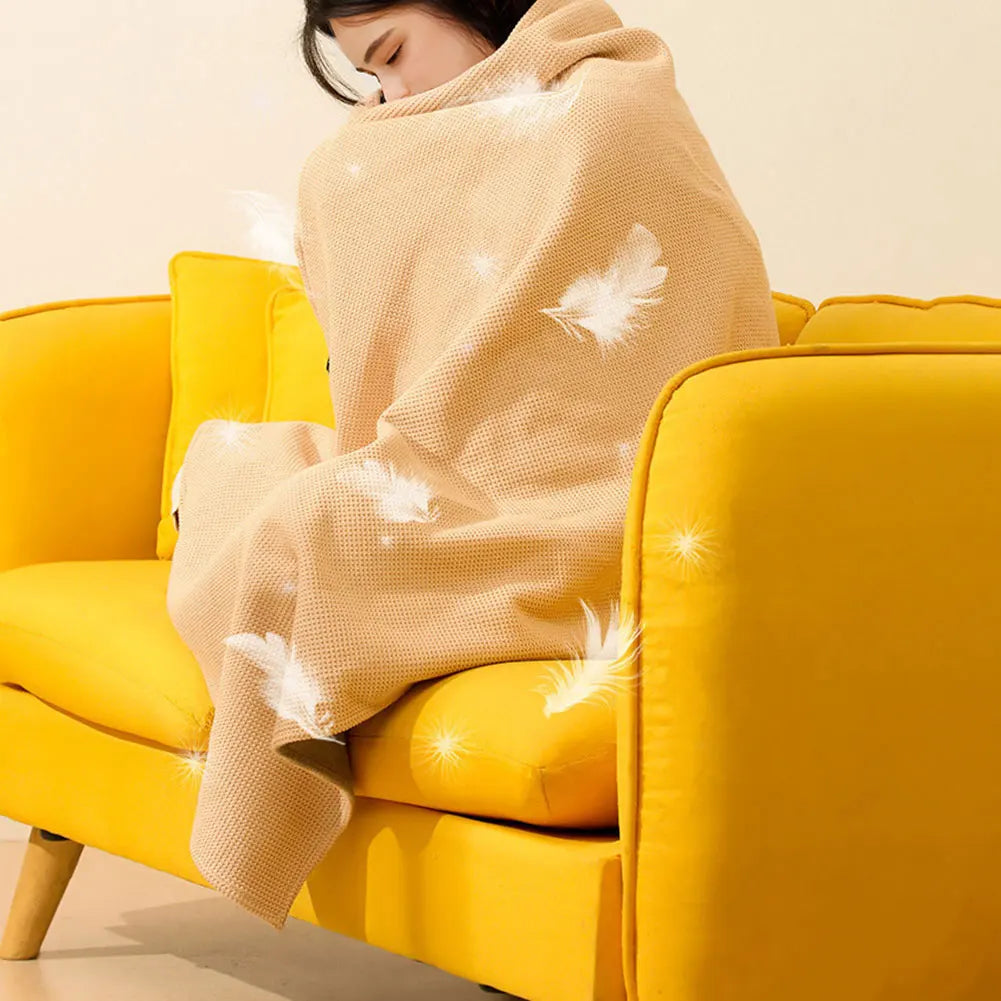 Wearable USB Electric Heated Blanket with 5000mAh Power Bank 3-Level Heating Electric Blanket Shawl Portable Body Warmer Blanket