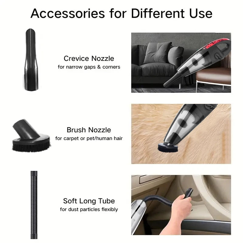 Cordless Handheld Vacuum Cleaner | Rechargeable Portable Car & Home Vacuum with Powerful Suction and Multi-Surface Cleaning
