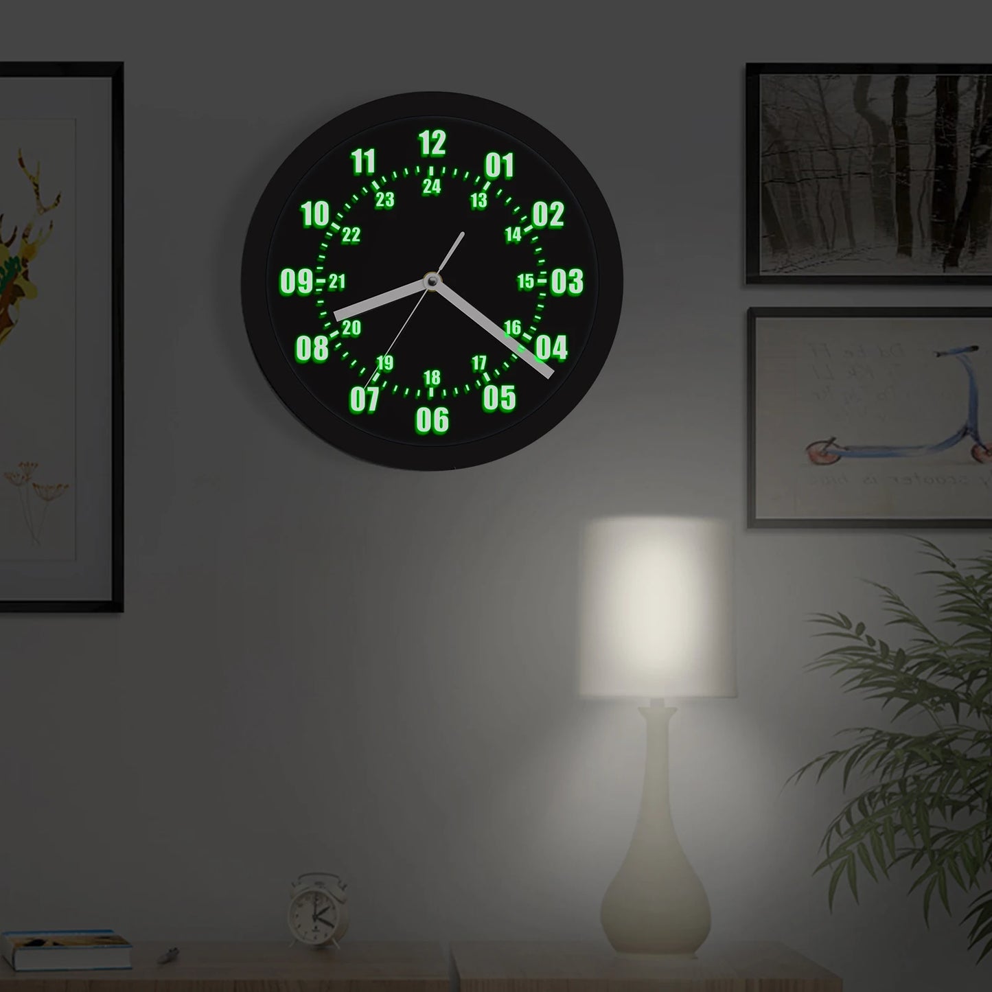LED Indoor & Outdoor Luminous Wall Clock with Remote Control